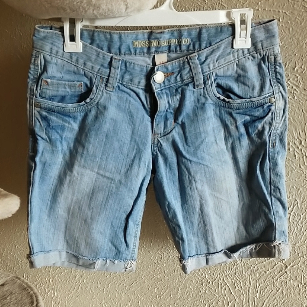 Mossimo supply co blue denim jean burmuda shorts 5